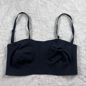 SKIMS Fits Everybody Bandeau Bra Onyx Black Medium Seamless Removable Straps